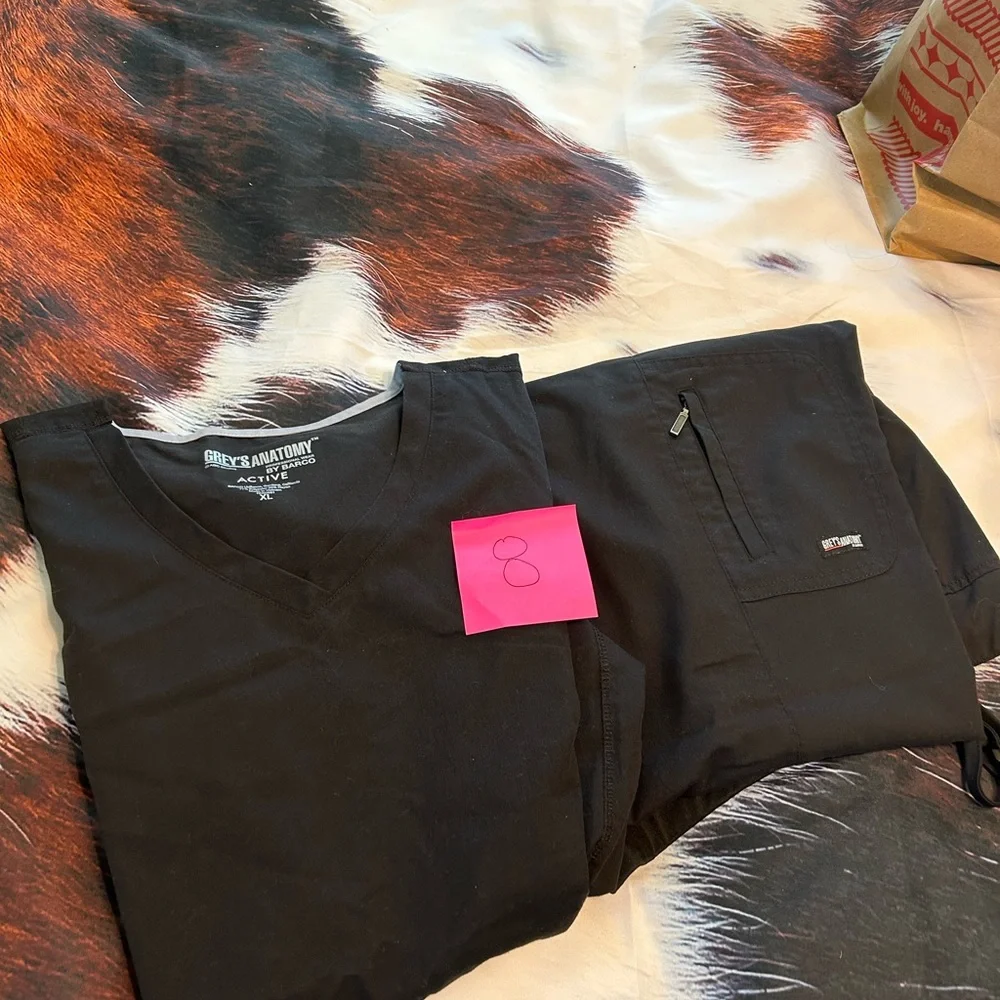 Greys Anatomy Active Extra Large Black Scrubs_3